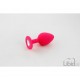 PLUG ANAL DE SILICONA CON JOYA ROSA CANDY LUST
